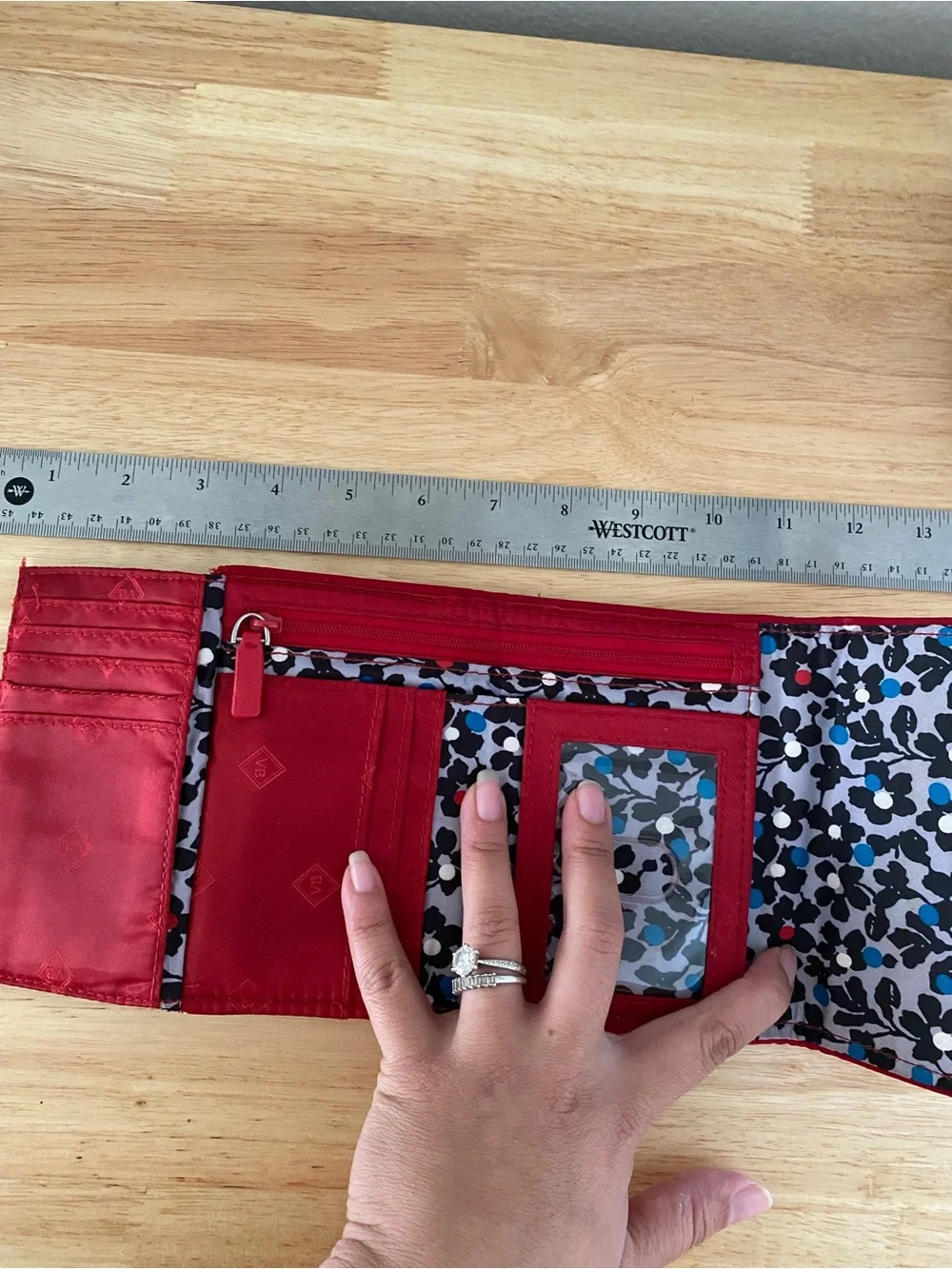 Vera Bradley Quilted Card Wallet in Red